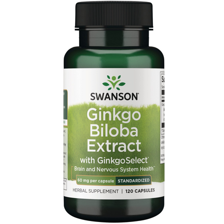 Swanson Ginkgo Biloba (GinkgoSelect) Extract 60 mg 120 kapsułek