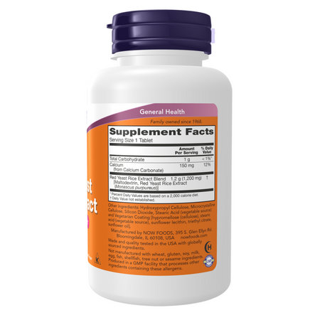 Now Foods Czerwony Ryż (Red Yeast Rice) 1200 mg 60 tabletek