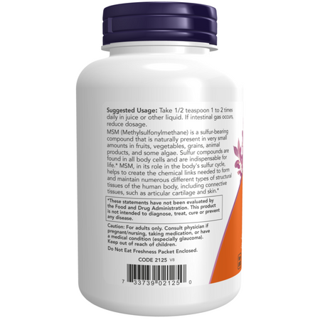 Now Foods MSM Metylosulfonylometan Puder 227 g
