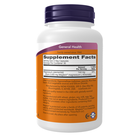 Now Foods Magtein (Magnesium L-Threonate) 90 kapsułek