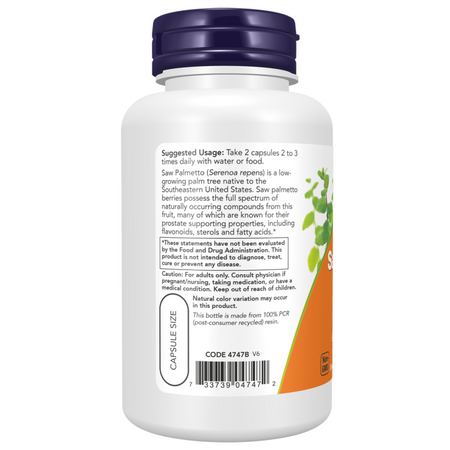Now Foods Saw Palmetto Berries 550 mg 250 kapsułek
