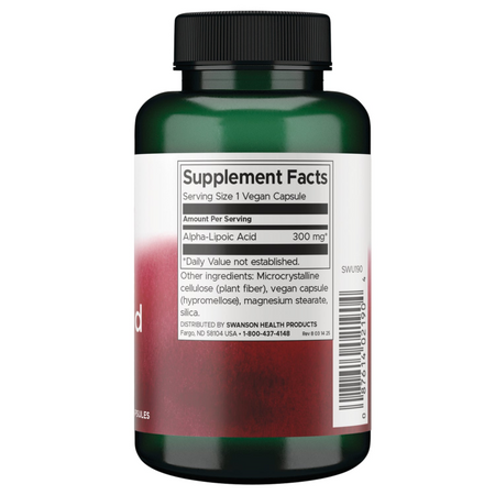 Swanson ALA Kwas Alfa Liponowy 300 mg 120 kapsułek