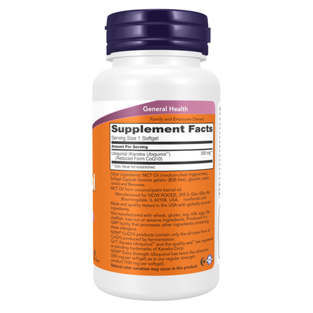 Now Foods Ubiquinol 200 mg Extra Strength 60 kapsułek