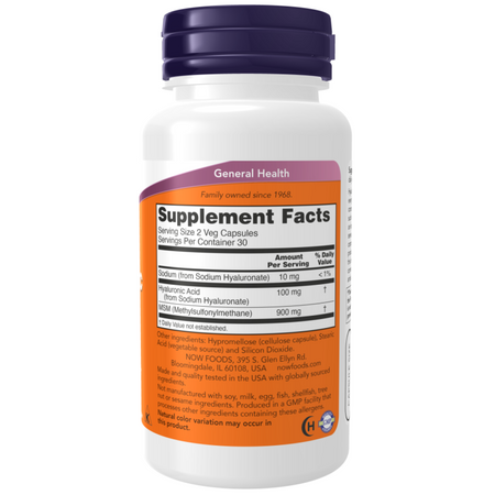 Now Foods Hyaluronic Acid 50 mg 60 kapsułek