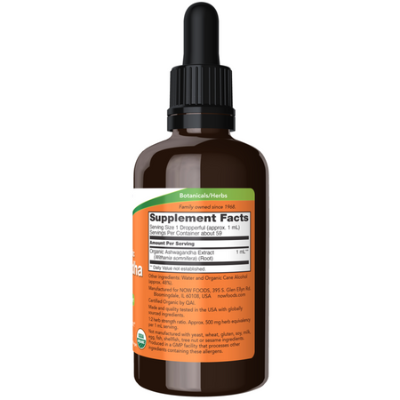 Now Foods Ashwagandha Extract Liquid 59 ml krople