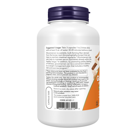 Now Foods Glucomannan 575 mg 180 kapsułek