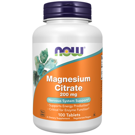 Now Foods Magnesium Citrate 200 mg 100 tabletek
