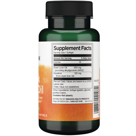 Swanson Olej z wątroby Rekina 550 mg 60 kapsułek