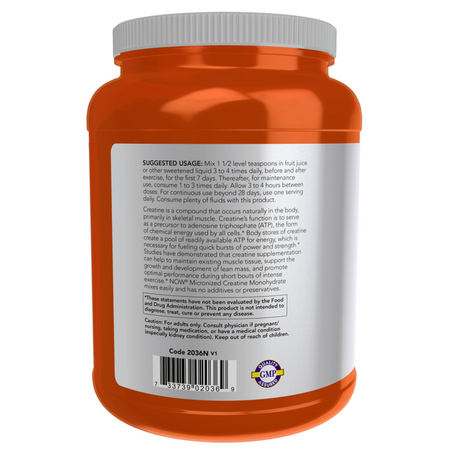 Now Foods Monohydrat Kreatyny, Micronized Powder 500 g