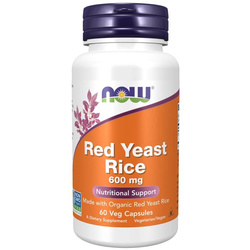 Now Foods Czerwony Ryż (Red Yeast Rice) 600 mg 60 kapsułek