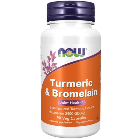 Now Foods Turmeric i Bromelain 90 kapsułek