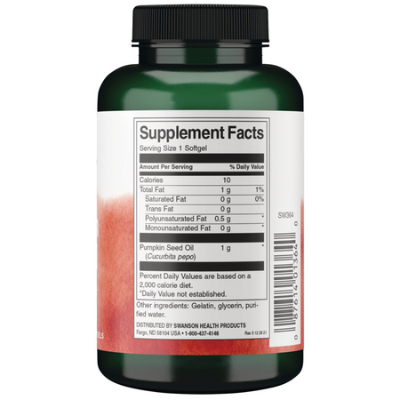 Swanson Olej z pestek Dyni (Pumpkin Seed Oil) 1000 mg 100 kapsułek