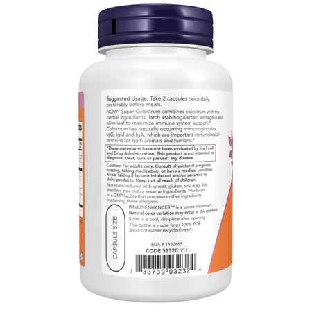 Now Foods Super Colostrum 500 mg 90 kapsułek