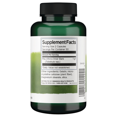 Swanson Pau d'Arco 500 mg 100 kapsułek