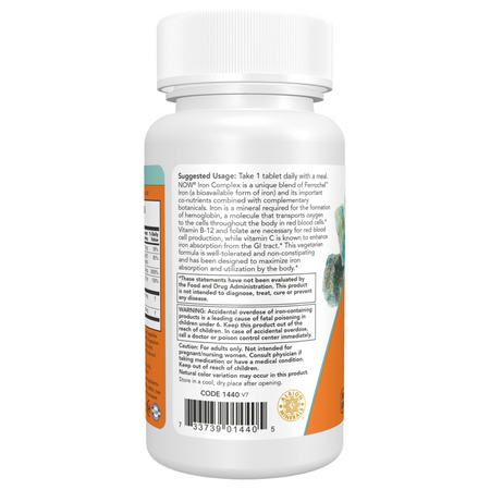 Now Foods Iron Complex Vegetarian 100 tabletek