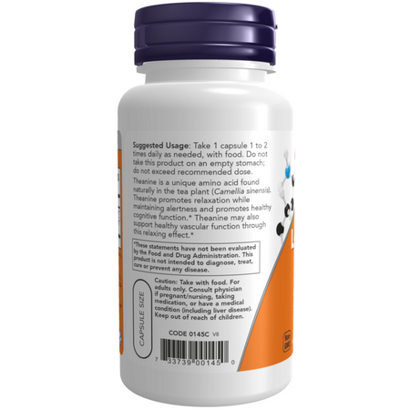 Now Foods L-Teanina 100 mg 90 veg kapsułek