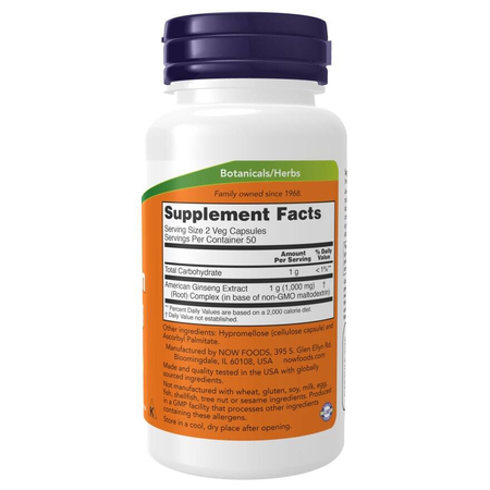 Now Foods American Ginseng Extract 100 kapsułek