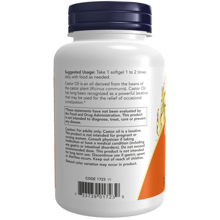 Now Foods Olejek Rycynowy (Castor Oil) 650 mg 120 kapsułek