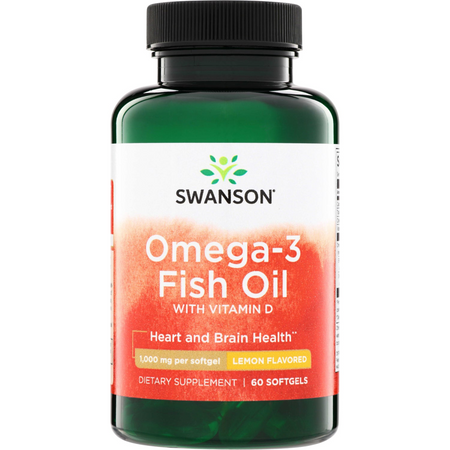 Swanson Omega-3 Fish Oil + Witamina D3 60 kapsułek
