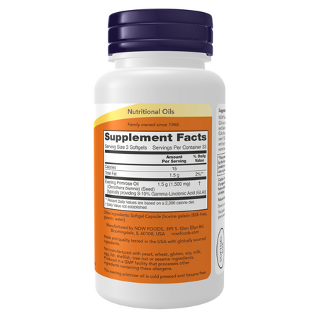 Now Foods Olej z Wiesiołka (Evening Primrose Oil) 500 mg 250 kapsułek