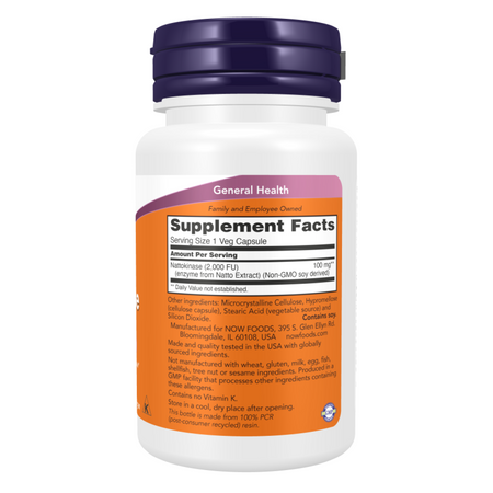 Now Foods Nattokinaza 100 mg 60 kapsułek