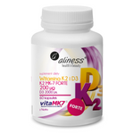Aliness Witamina K2 MK-7 200 mcg z Natto + D3 2000 iu FORTE 60 kapsułek