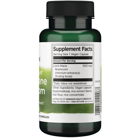 Swanson Full Spectrum Lion’s Mane Mushroom 500 mg 60 kapsułek