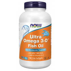 Now Foods Ultra Omega 3-D Fish Oil (Fish Gelatin) 180 kapsułek