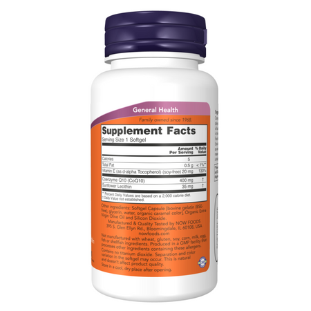 Now Foods Koenzym Q10 400 mg 30 kapsułek