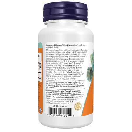 Now Foods Magnesium Glycinate BioPerine 180 kapsułek
