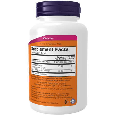 Now Foods Witamina C 1000 mg z Dziką Różą + Bioflawonoidy 250 tabletek