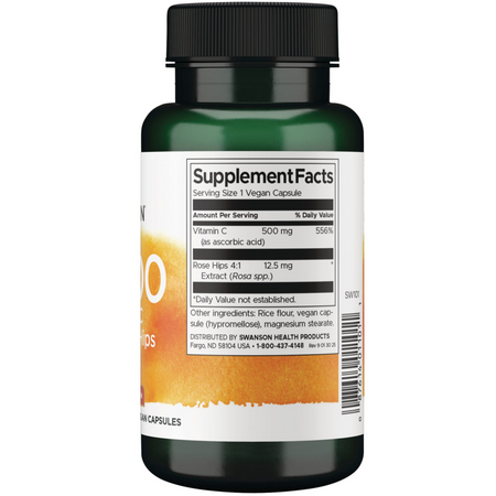 Swanson Witamina C 500 mg z Dziką Różą 100 kapsułek