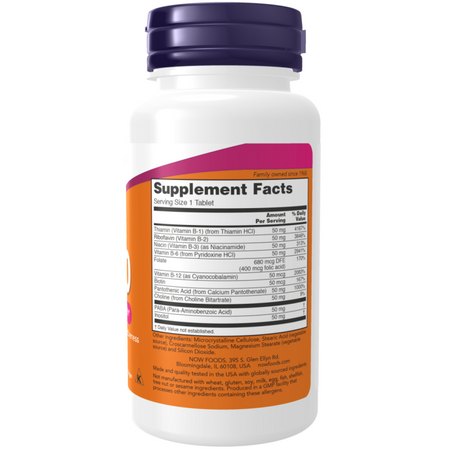 Now Foods Witamina B-50 Complex 100 tabletek