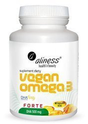 Aliness Vegan Omega-3 DHA 500 mg Forte 60 vege kapsułek