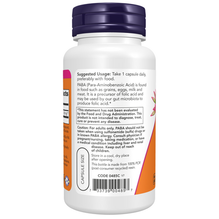 Now Foods PABA 500 mg 100 kapsułek