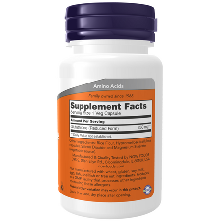 Now Foods Glutathione 250 mg 60 veg kapsułek