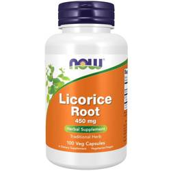 Now Foods Lukrecja (Licorice Root) 450 mg 100 kapsułek