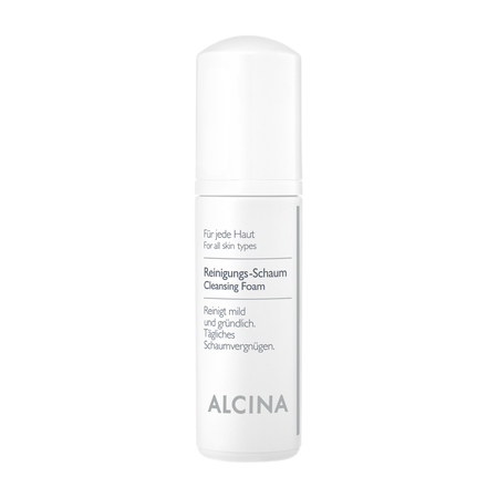 ALCINA For all skin types Cleansing Foam – pianka oczyszczająca do twarzy z pantenolem, dla wszystkich typów skóry, 150 ml