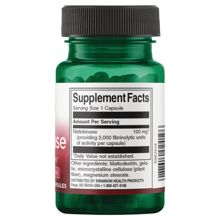 Swanson Nattokinaza 100 mg 30 kapsułek
