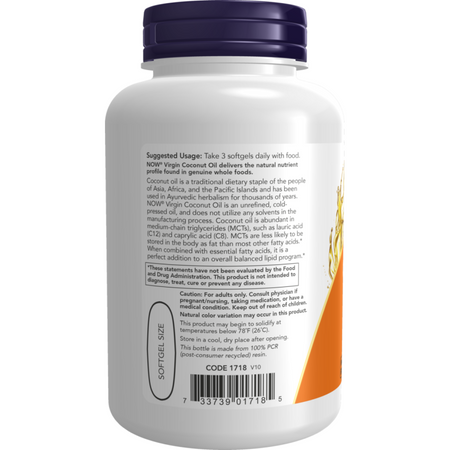 Now Foods Olej z Kokosa (Coconut Oil) 1000 mg 120 kapsułek