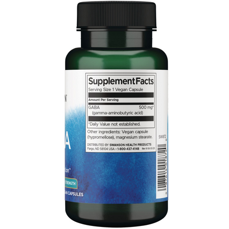 Swanson GABA (Kwas Gamma Aminomasłowy) 500 mg 100 kapsułek