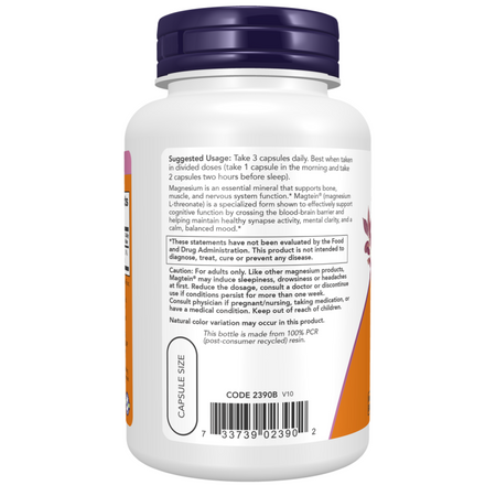 Now Foods Magtein (Magnesium L-Threonate) 90 kapsułek