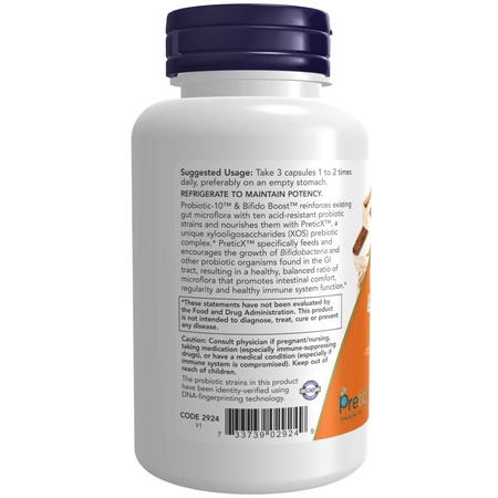 Now Foods Probiotic-10 i Bifido Boost 90 kapsułek