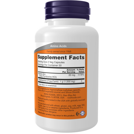 Now Foods L-Methionine 500 mg 100 kapsułek