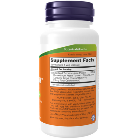 Now Foods CurcuFRESH Curcumin 60 veg kapsułek