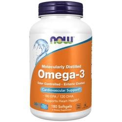 Now Foods Omega-3 Molecularly Distilled 180 kapsułek