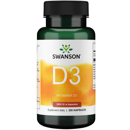 Swanson Witamina D3 2000 IU Cholekalcyferol 250 kapsułek