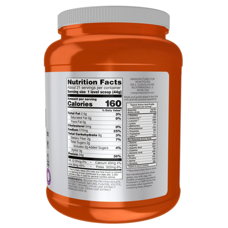 Now Foods Pea Protein Puder Czekolada 907 g