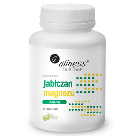 Aliness Jabłczan Magnezu 100 mg z B6 (P-5-P) 100 kapsułek vege