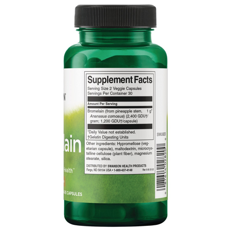 Swanson Bromelaina 500 mg 60 kapsułek